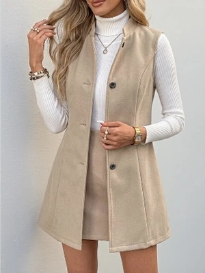 Pure Color Sleeveless Vest Coats