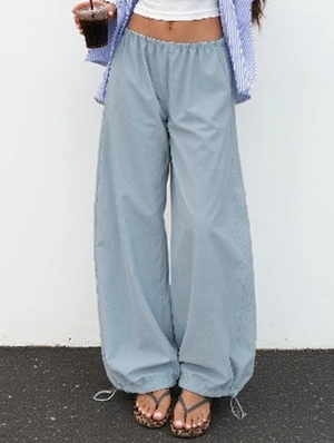 Low Rise Loose Tapered Curved Lantern Pants