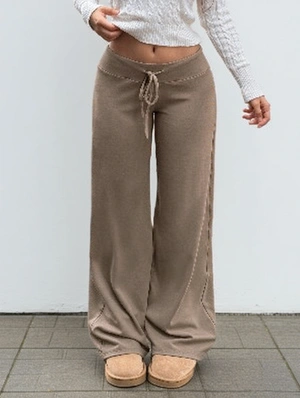 Low Waist Drawstring Loose Straight Trousers
