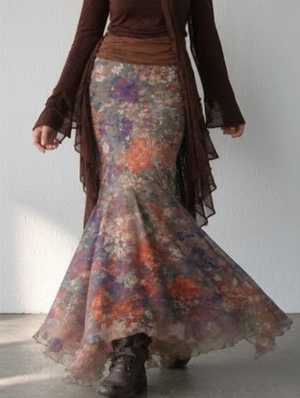 Irregular Print High Rise Skirts