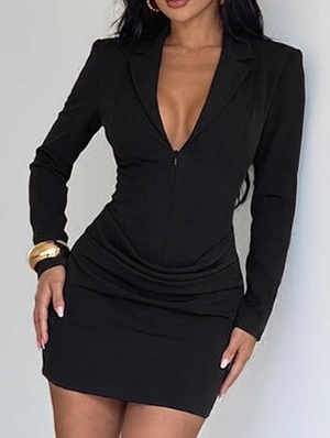 Zip Front Blazer Mini Dress