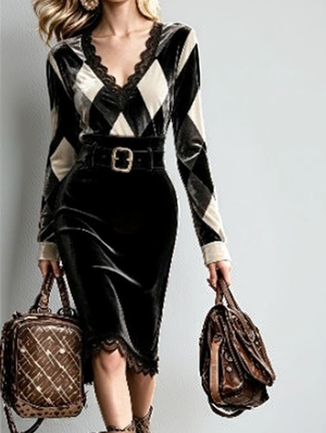 Distressed Midi Long Sleeve Dress