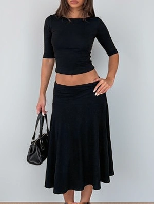 Three Quarter Sleeve Skirt Set
