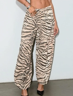 Casual Animal Print Drawstring Pants