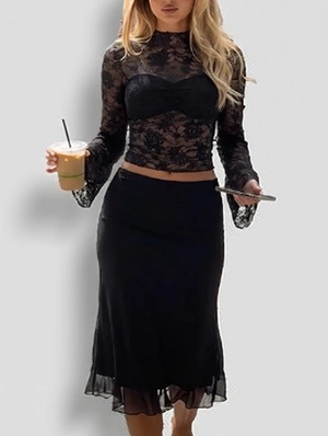 Lace Top Mermaid Skirt Set
