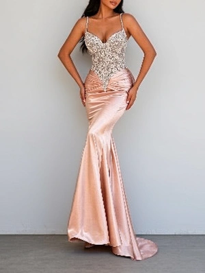 Trendy Rhinestone Strapless Mermaid Party Maxi Dress 