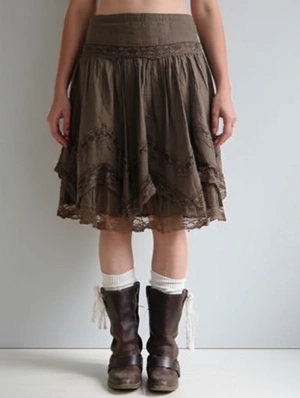 Patchwork Solid Color Vintage Skirts