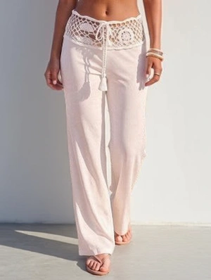 Hollow-out Tie-wrap Casual Pants