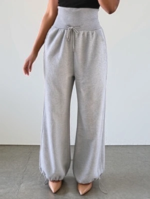 Plain Color High Rise Fleece Sweatpants