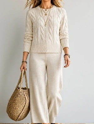 Crewneck Long Sleeve Acrylic Fibers Pullover Sweater