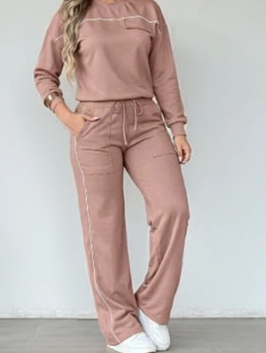 Crewneck Long Sleeve Knitting Pant Sets