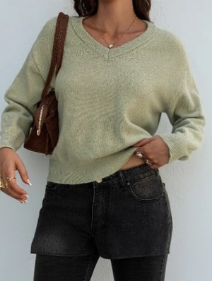 Pullover V Neck Long Sleeve Pullover Sweater