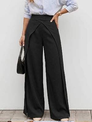 High Waist Split Wide Leg Pants