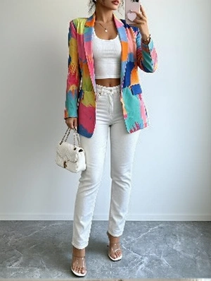 Elegant Fitted Mid Length Blazer Jacket