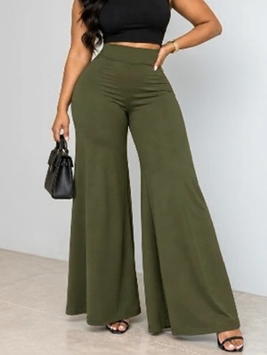 High Waist Flared Wide Leg Stretch Pants
