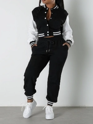 Single Breasted Baseball Jacket Pants Set