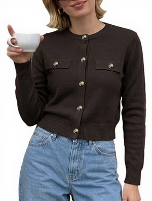Crewneck Long Sleeve Cardigan Cardigan Coat
