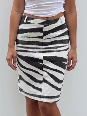 Zebra Print Split Bodycon Skirt