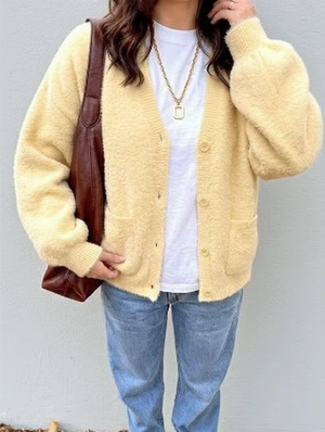Cozy V Neck Knit Cardigan