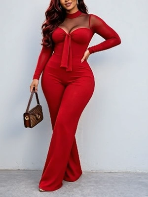 Patchwork Gauze High Rise Jumpsuits