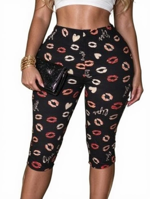 Lips Heart Graffiti Bodycon Capri Pants
