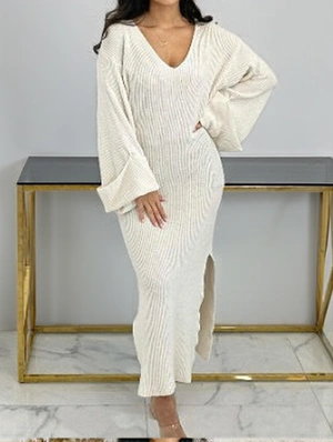 Split Sleeve Knit Long Dress
