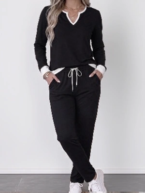 Colorblock Drawstring Lounge Pants Set