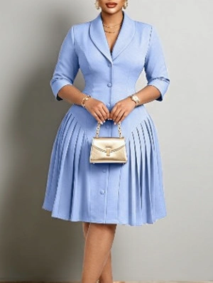Lapel High Rise Short Sleeve Dress