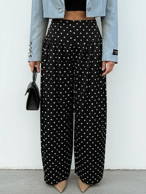 Dots High Rise Straight Pants