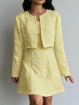 Flower Solid Color Long Sleeve Skirt Sets