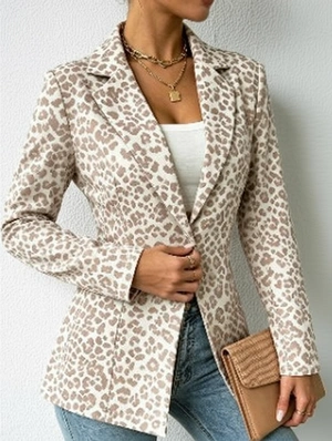 Leopard Lapel Print Blazers