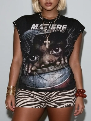 Vintage Graffiti Loose Rivet Studded Tanks