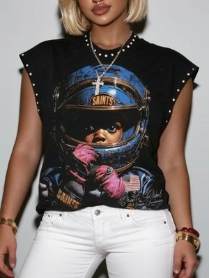 Vintage Cartoon Printed Loose Rivet Tanks