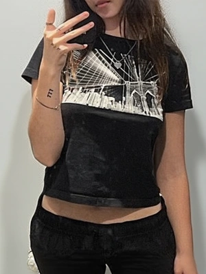 Abstract Printed Bodycon Baby Tee