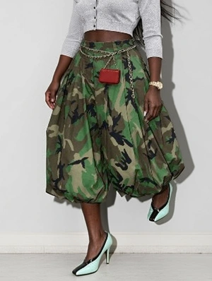 High Waist Balloon Midi Bubbly Pants