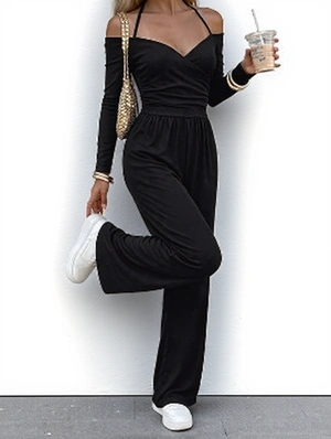 Patchwork High Rise Wide Leg Jumpsuits