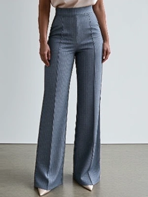 Graceful Pinstripe Wide Leg Trousers
