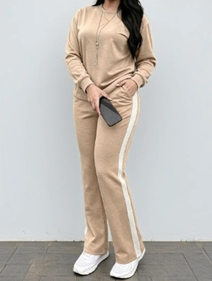 Pure Color Long Sleeve Knitting Pant Sets