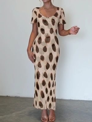 Printed Pullover Short Sleeve Dress