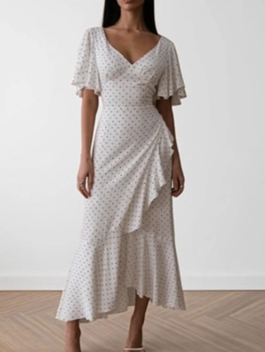 Polka Dot Ruffle Mermaid Long Dress